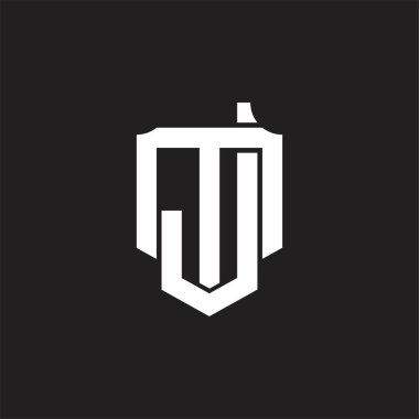 Üst üste binen biçim tasarım şablonlu JM Logo monogramı