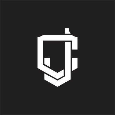 Üst üste binen biçim tasarım şablonlu JC Logo monogramı