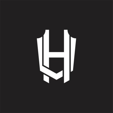 Üst üste binen biçim tasarım şablonlu HV logo monogramı