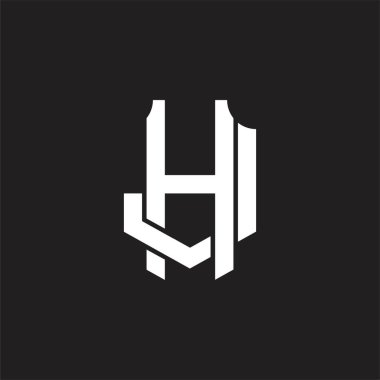 Üst üste binen stil tasarım şablonu ile HJ Logo monogramı