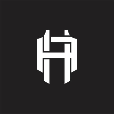 Üst üste binen biçim tasarım şablonlu HA logo monogramı