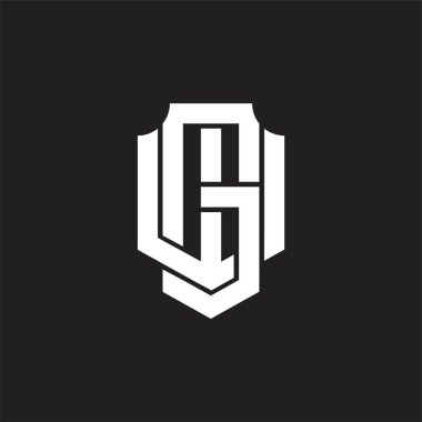 Üst üste binen biçim tasarım şablonu ile GW Logo monogramı