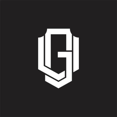 Üst üste binen biçim tasarım şablonu ile GU Logo monogramı