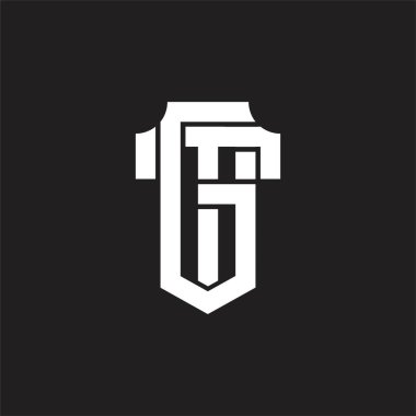 Üst üste binen biçim tasarım şablonu ile GT Logo monogramı