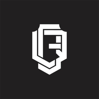 Üst üste binen biçim tasarım şablonu ile GQ Logo monogramı