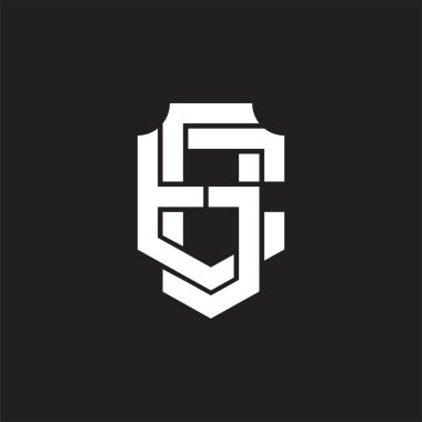 Üst üste binen biçim tasarım şablonu ile GE Logo monogramı