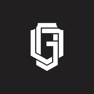 Üst üste binen biçim tasarım şablonu ile GD logo monogramı