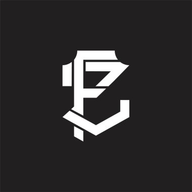Üst üste binen biçim tasarım şablonlu FZ logo monogramı