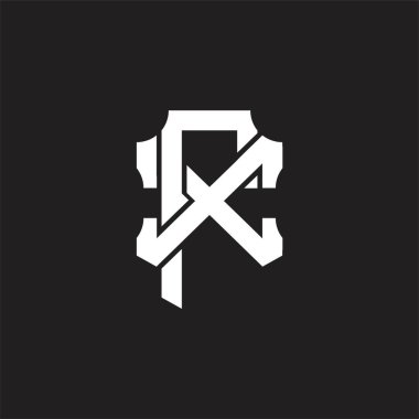 Üst üste binen biçim tasarım şablonlu FX Logo monogramı