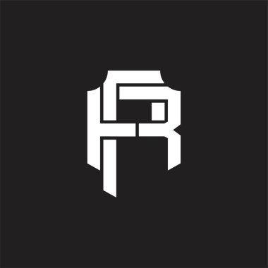 Üst üste binen biçim tasarım şablonlu FR Logo monogramı