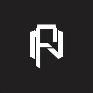 Üst üste binen biçim tasarım şablonlu FN Logo monogramı