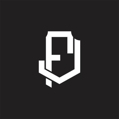 Üst üste binen biçim tasarım şablonu ile FJ Logo monogramı