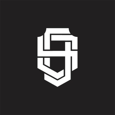 Üst üste binen stil tasarım şablonlu DS Logo monogramı