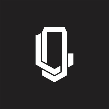 Üst üste binen biçim tasarım şablonlu DL Logo monogramı