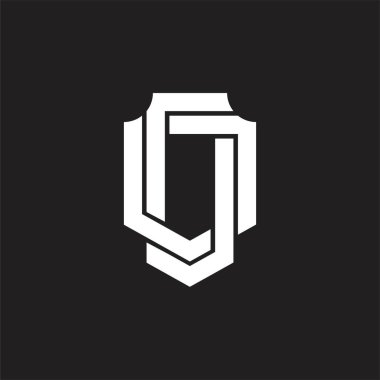 Üst üste binen biçim tasarım şablonu ile DD Logo monogramı