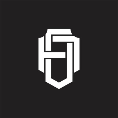 Üst üste binen biçim tasarım şablonlu DA Logo monogramı