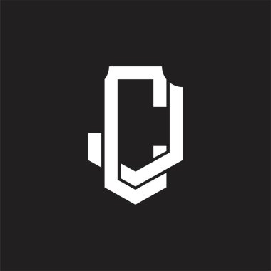 Üst üste binen biçim tasarım şablonu ile CJ Logo monogramı