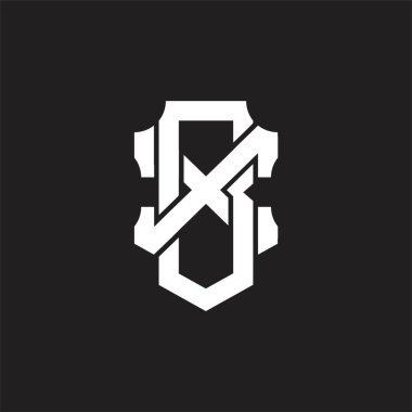 Üst üste binen biçim tasarım şablonlu BX Logo monogramı