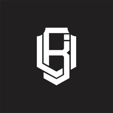 Üst üste binen biçim tasarım şablonlu BU Logo monogramı