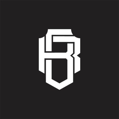 Üst üste binen biçim tasarım şablonlu BR Logo monogramı