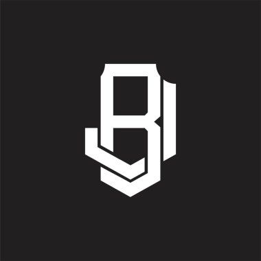 Üst üste binen biçim tasarım şablonu ile BJ Logo monogramı