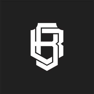 Üst üste binen biçim tasarım şablonlu BB Logo monogramı