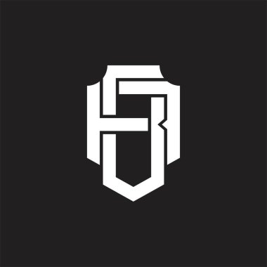 Üst üste binen biçim tasarım şablonlu BA logo monogramı