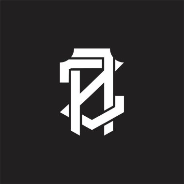 Üst üste binen biçim tasarım şablonlu AZ logo monogramı