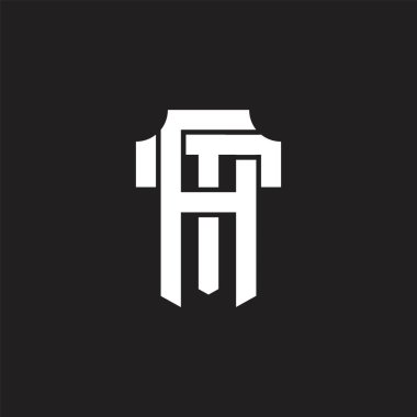 Üst üste binen biçim tasarım şablonlu AT Logo monogramı