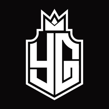 Taç tasarım şablonuyla YG logo simgesi
