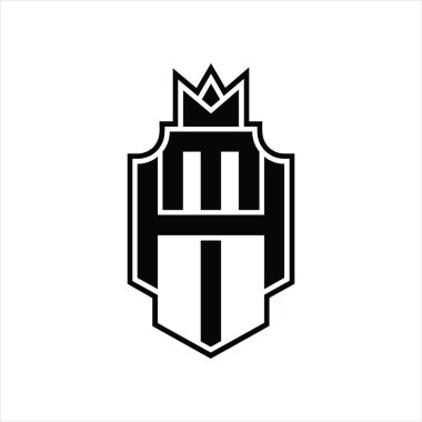 TH Logo üst üste bindirme biçimi ve taç tasarım şablonu