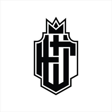 WF Logo üst üste bindirme biçimi ve taç tasarım şablonu