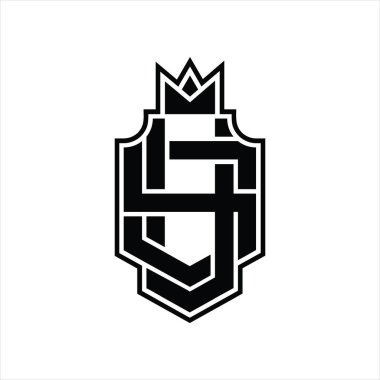 YS Logosu başlık tasarım şablonu ile üst üste bindirme biçimi