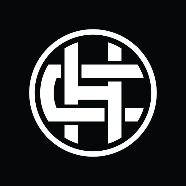 Monogramme Logo Avec Modèle Conception Vintage Style Qui Chevauchent — Image vectorielle