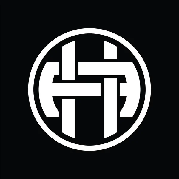 Monogramme Logo Avec Modèle Design Vintage Style Chevauchant — Image vectorielle