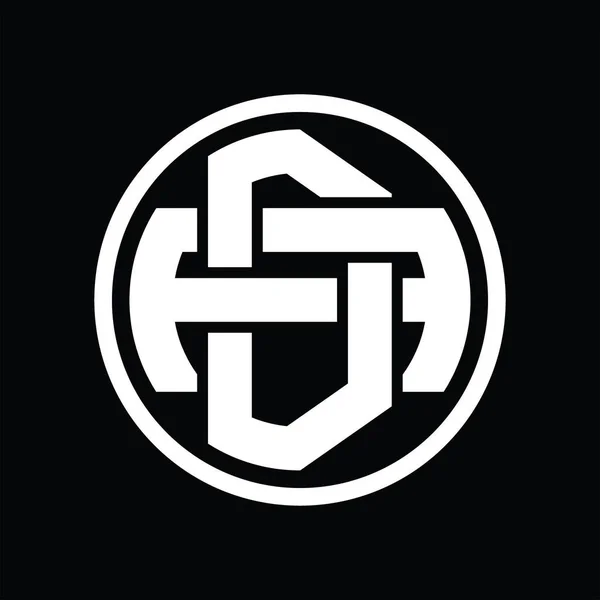 Монограмма Логотипа Перекрывающимся Шаблоном Винтажного Дизайна — стоковый вектор