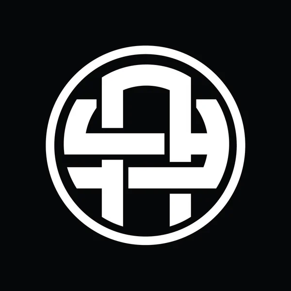 Logo Monogramme Avec Modèle Design Vintage Style Chevauchant — Image vectorielle