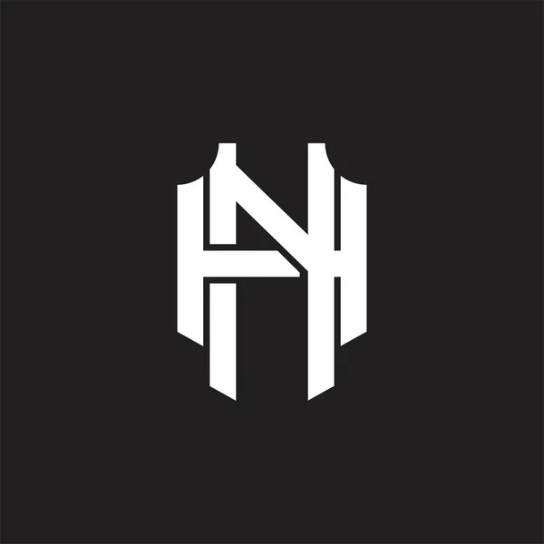 带有重叠样式设计模板的Nh Logo主题图 — 图库矢量图片