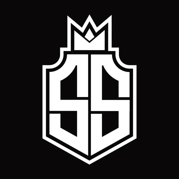 Эмблема Монограммы Logo Шаблоном Короны — стоковый вектор