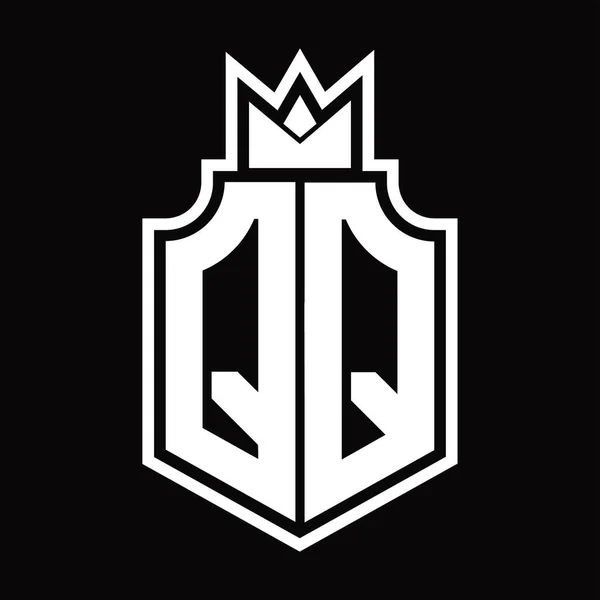 Эмблема Монограммы Logo Шаблоном Короны — стоковый вектор