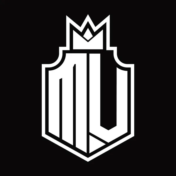 Logo Monogram Emblem Crown Design Template — Stock Vector