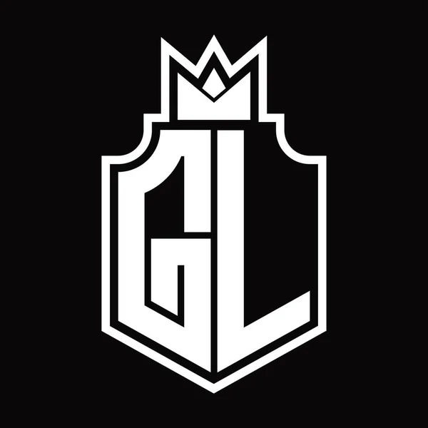 Logo Monogram Emblem Crown Design Template — 스톡 벡터