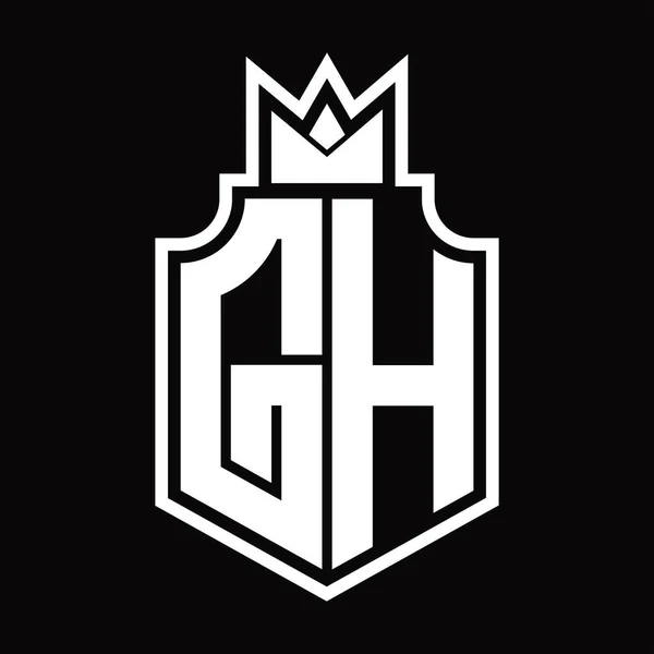 Gh带有冠冕设计模板的标志符号 — 图库矢量图片