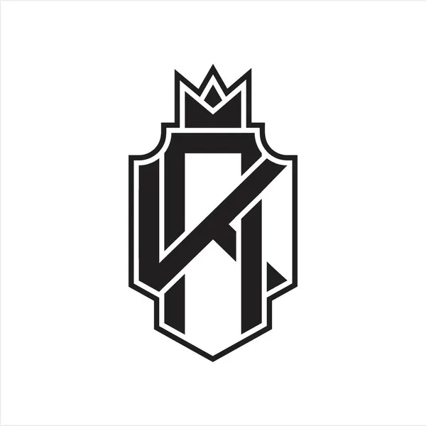 Logo Monogramme Style Chevauchement Avec Modèle Conception Couronne — Image vectorielle