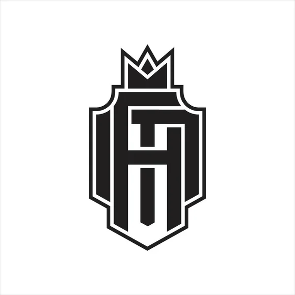 Logo Monogram Överlappande Stil Med Krona Designmall — Stock vektor
