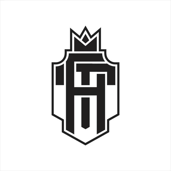 Logo Monogram Gaya Tumpang Tindih Dengan Templat Desain Mahkota - Stok Vektor