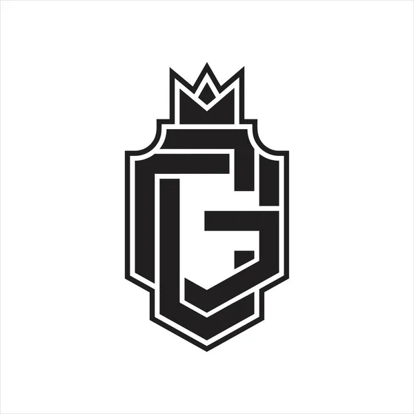 Монограмма Logo Совмещает Стиль Шаблоном Дизайна Короны — стоковый вектор