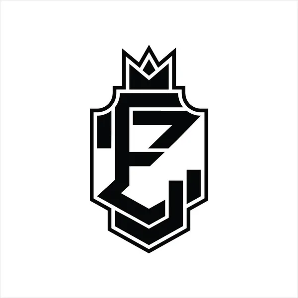 Монограмма Logo Перекрывает Стиль Шаблоном Короны — стоковый вектор