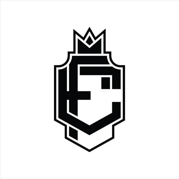 Монограмма Логотипа Перекрытием Стиля Шаблоном Короны — стоковый вектор