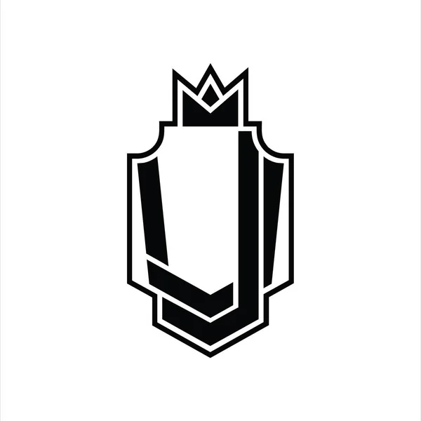 Монограмма Логотип Совмещения Стиля Шаблоном Короны — стоковый вектор